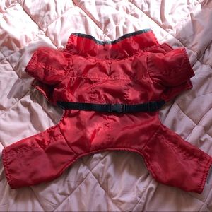 ❤️Dog parka red/gray puffer jacket- small